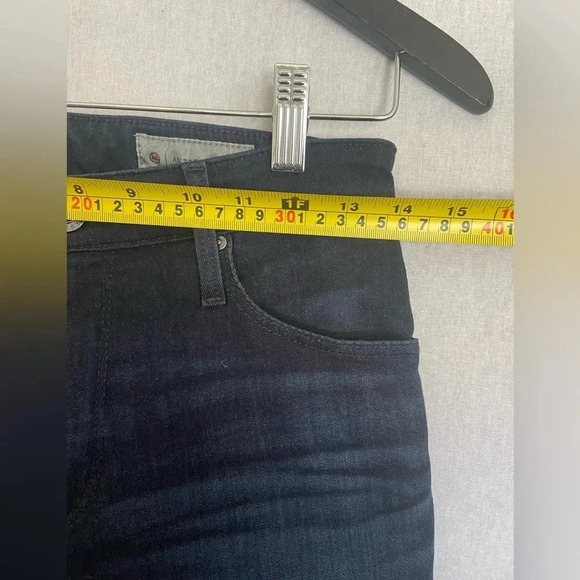 AG Anthropologie high rise Stevie Ankle dark denim straight ankle jeans Sz 27R - Picture 11 of 12